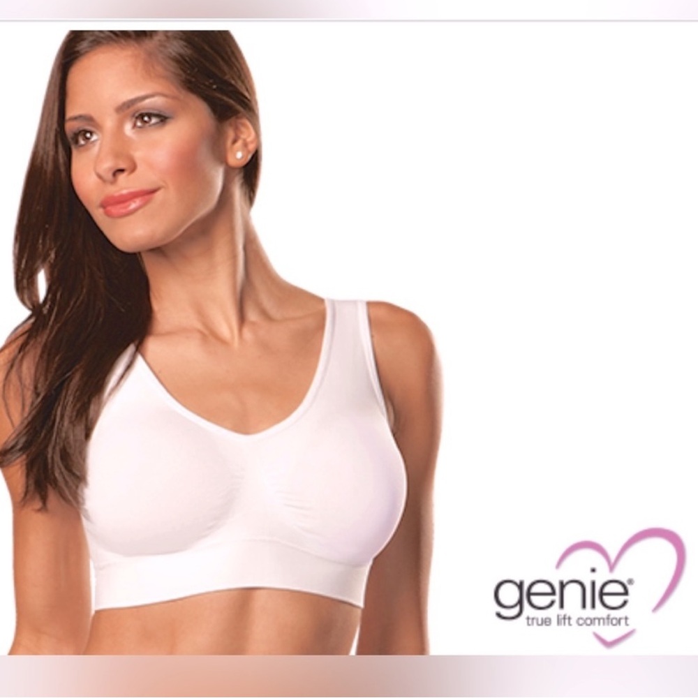 Genie Bra THE DREAM Large Comfortable Seamless Bra Removable pads blush pink EUC